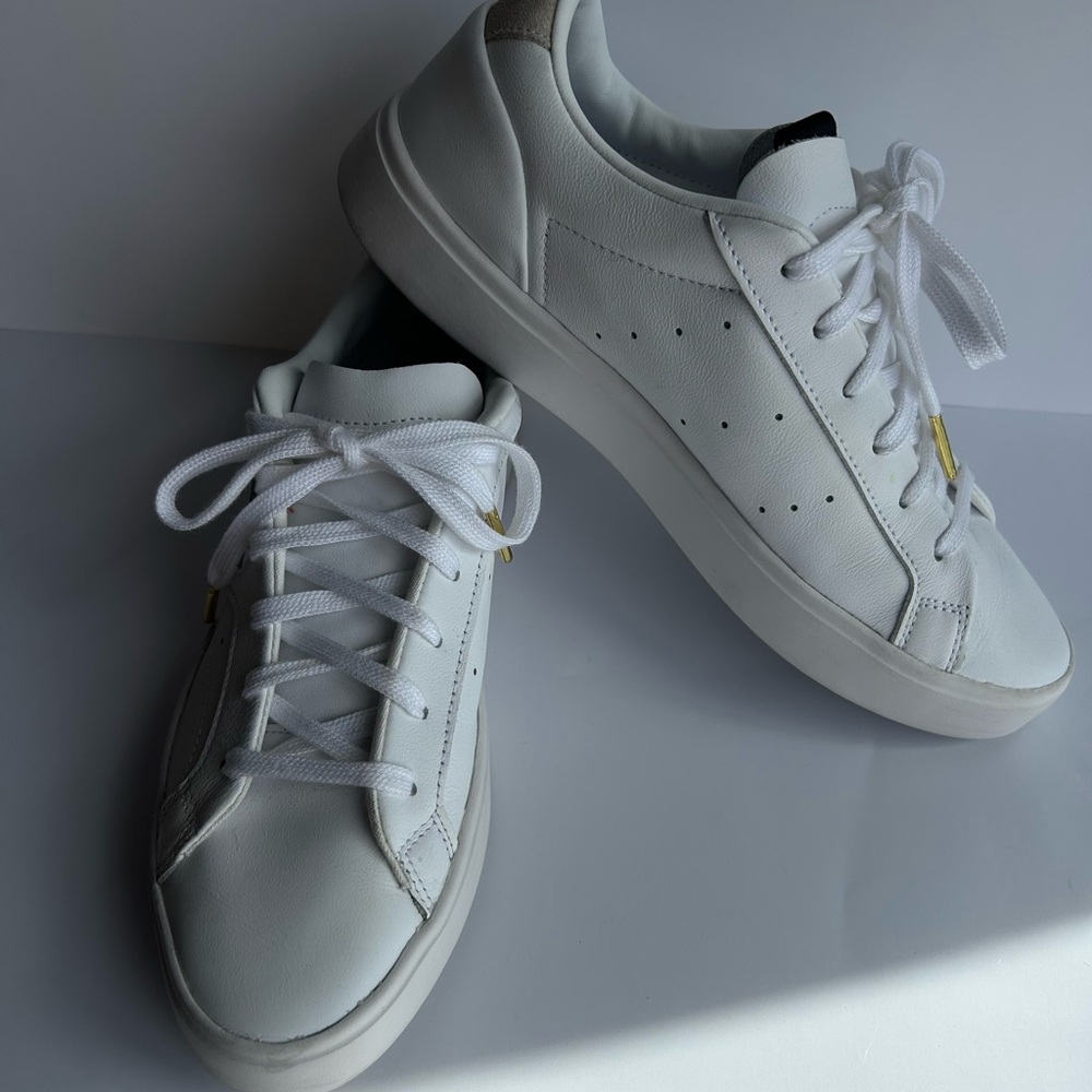 Women's White Leather Sneakers